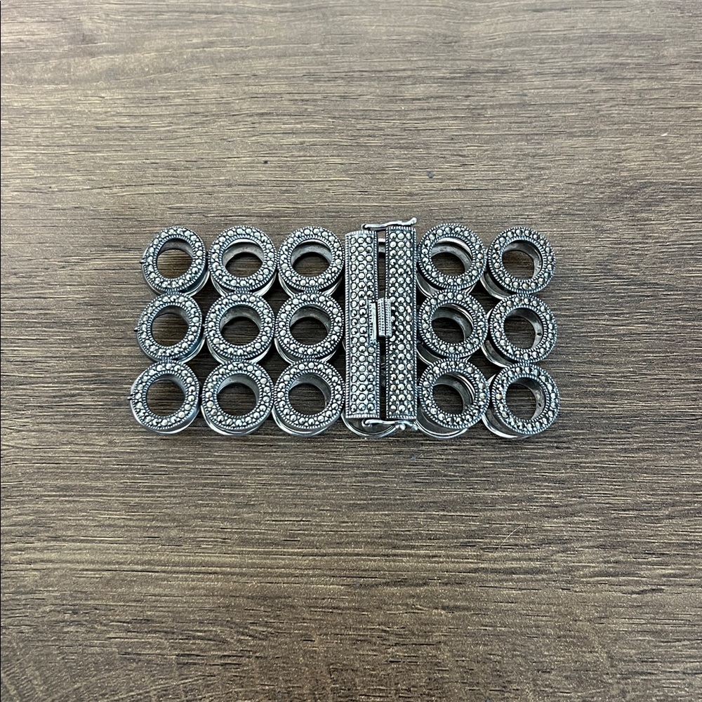 925 Sterling Silver Circle Link Statement Bracele… - image 3